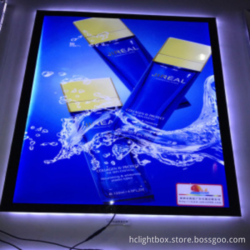 Black Frame LED Magnetic Light Box Light Box Pictures Edge Lit Acrylic Sign